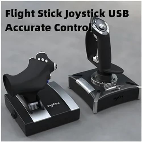 Flight Stick Joystick USB-spelkonsoler Simulator Flight Controller Joystick Dual-Vibration För Flight Simulator Exakt kontroll
