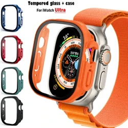 Kính + Ốp Cho Apple Watch Ultra 49Mm PC Ốp Lưng + Tấm Bảo Vệ Màn Hình Cường Lực Cao Cấp Túi Dành Cho Apple Watch Ultra 2 Phụ Kiện