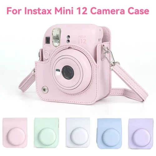 Instax Mini 12 kaameraümbrisele, PU-nahast pehme kaitseümbrisega reisikott Fujifilm Filmi kaamerakoti jaoks õlarihmaga