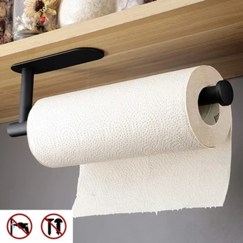 Pemegang Handuk Kertas Stainless Steel Self Adhesive Toilet Roll Pemegang Kertas Tanpa Punching Dapur Kamar Mandi Memperpanjang Rak Penyimpanan