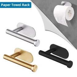 Suporte de toalha de papel higiênico autoadesivo, aço inoxidável, montagem na parede, sem perfuração, dispensador de rolo de toalha para banheiro e cozinha