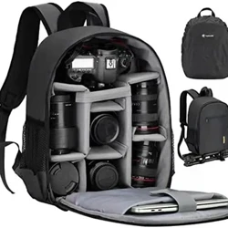 Begi ya Kamera yenye kazi nyingi ya Nikon Canon Digital Lenzi ya Upigaji Picha ya Nje Begi ya Mkoba Kitambaa chepesi kisicho na maji.