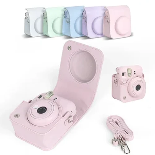 Instax Mini 12 kaameraümbrisele, PU-nahast pehme kaitseümbrisega reisikott Fujifilm Filmi kaamerakoti jaoks õlarihmaga