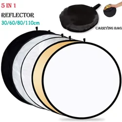 80 Cm 5 In 1 Portabel Dilipat Bulat Fotografi Reflektor Studio Foto Outdoor Light Diffuser Multi-Disc dengan Tas