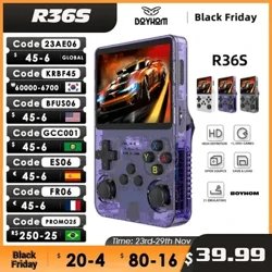 Open Source R36S Retro Console per videogiochi portatile Sistema Linux Schermo IPS da 3,5 pollici Lettore video tascabile portatile R35S Giochi da 64 GB
