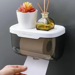 Waterproof Wall Mount Toilet Paper Holder Rak Toilet Roll Kertas Tabung Rak Penyimpanan Kotak Penyimpanan Rak Nampan Perlengkapan Kamar Mandi
