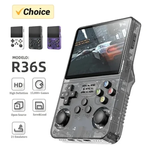 Umthombo ovulekile we-R36S Retro Handheld Video Game Console Linux System 3.5 Intshi IPS Isikrini Esiphathekayo Sesidlali Sevidiyo Sephakethe R35S 64GB Imidlalo