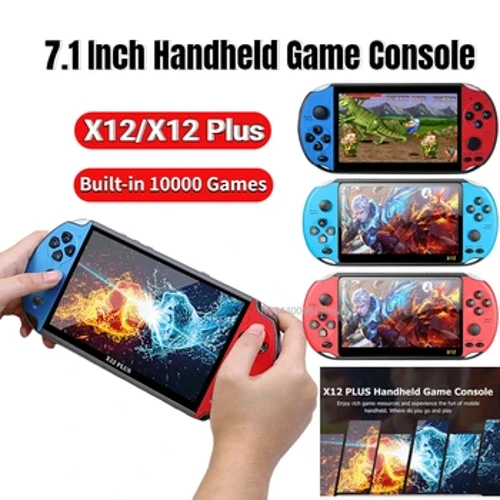 X7/X12/X12 Plus Retro Handheld Dashibodi 4.3/5.1/7.1Inch HD Skrini ya Kicheza Video ya Sauti Imejengwa Ndani10000+ Michezo ya Kawaida