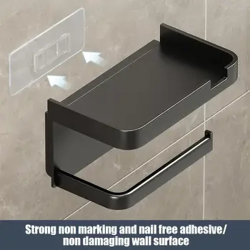 Wall Mounted Toilet Paper Holder Tahan Karat Tebal Rak Penyimpanan Plastik Kanggo Kamar Mandi Dapur Toilet Paper Roll Holder
