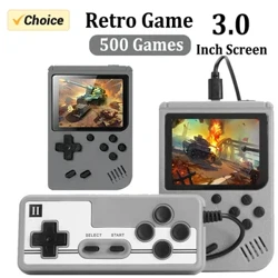 Retro bærbar mini håndholdt videospillkonsoll 8 bit 3.0 tommers farge LCD Kids Color Game Player innebygd 500 spill