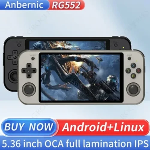 Original RG552 Handheld-Spielkonsole Dual-Systeme Android+Linux 5,36 Zoll IPS Touchscreen Eingebaute 48000 Spiele