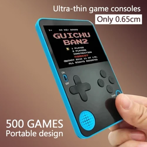 500 KU-1 Ikhonsoli Yegeyimu Ephathwayo Ephathwayo I-Ultra-thin Card Games Console I-Retro Video Gaming Console Isipho Esikhulu Sezingane Izinsiza