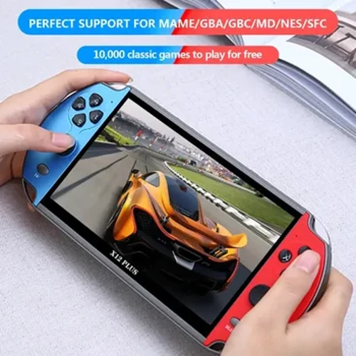 X12 PLUS console de jogos portátil tela HD de 7,1 polegadas portátil retrô reprodutor de videogame integrado com mais de 10.000 jogos clássicos
