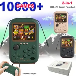 Tragbare Handheld-Spielkonsole 10.000+ Arcade-Spiele 3,2-Zoll-Farbdisplay 10 klassische Emulatoren 2 Spieler Rocker Game Power Bank