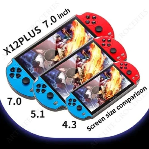 7Inch X12 Plus Retro Cầm Tay Video Máy Chơi Game Màn Hình IPS 16G + 32GB 1000 + Trò Chơi Cổ Điển 4K HD Máy Chơi Game
