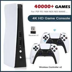 NIEUWE GB5 Video Game Console 64 GB/128 GB 40000 Gratis Games HD TV Game Box 5 Twee gamepads Voor PS1/PSP/MAME Gaming Stick Dropshipping