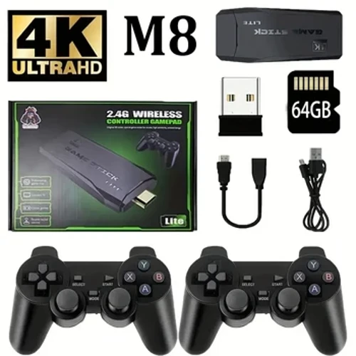 Ffon gêm fideo M8 Gyda 10000/3500 Consol Gêm Retro Clasurol Vidio Wireless 2.4G Rheolwr Blwch 4K HDMI Original HD Li