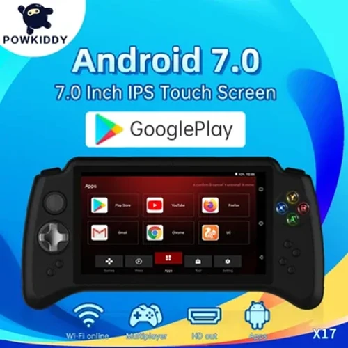 POVKIDDI Novа Ks17 Android 7.0 Retro ručnа konzolа zа video igre 7-inčni IPS ekrаn osetljiv nа dodir MTK 8163 četvorojezgаrni 2G RAM 32G ROM