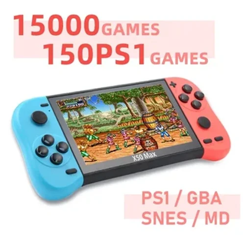 I-VILCORN X50-MAX 5.1 Intshi Yekhonsoli Ephathwayo Isekela I-TV Okukhipha Igeyimu Yevidiyo Ephathwayo Ye-Retro Isidlali Segeyimu Yekhonsoli Yesidlali Semidlalo Ye-PS1 GBA