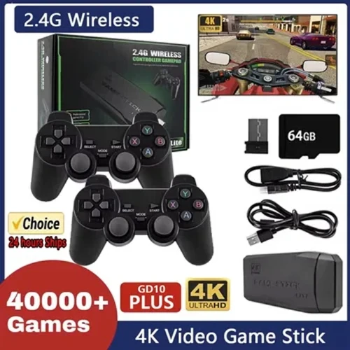 2024 Bagong Video Game Console 2.4G Double Wireless Controller Game Stick 4K 20000 laro 64GB 32GB Retro na mga laro Para sa regalo ng TV boy