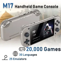 Lettore di gioco portatile M17 20000 giochi Console per videogiochi portatile da 4,3 pollici Schermo LCD Macchina da gioco retrò da 128 GB per PSP/FC/Arcade