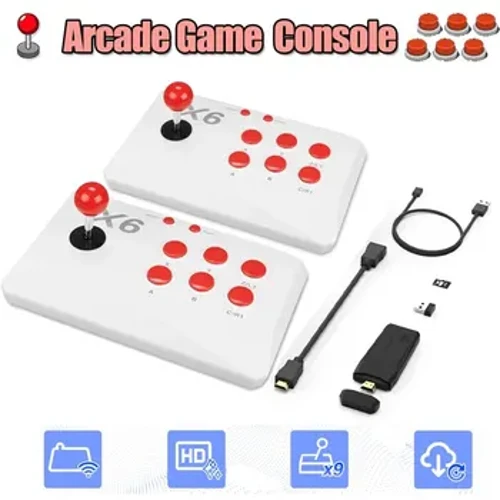 Y3 Arcade Video Game Console 4K HD TV Game Sticker dengan Double Arcade Joysitck Built-in 20000 Game Stiker Kanggo PS1/FC/GBA/MAME