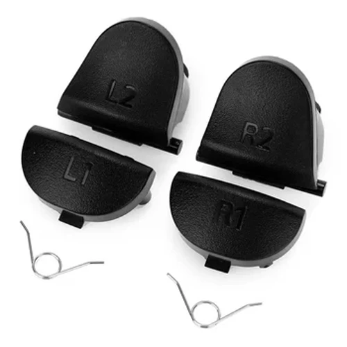 Botymau Amnewid Du Sbardunau R1 L1 R2 L2 ar gyfer Dualshock 4 Ar gyfer Gêm Rheolwr PS4 Accessaries Botwm PS4 gyda 2 Gwanwyn