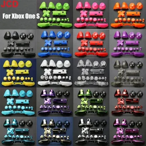 JCD 1set Full Chrome Gumb Zamenjava Za Xbox One S Ročaj Dpad ABXY Trigger Grips stick Deli za Xbox One S Slim Controller