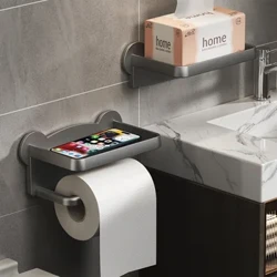 Toilettepabeierhalter Stand Mauermontéiert Toilettepabeier Spender Kichen Buedzëmmer Späicherrack Fir Tissue Box Regal Telefonhalter