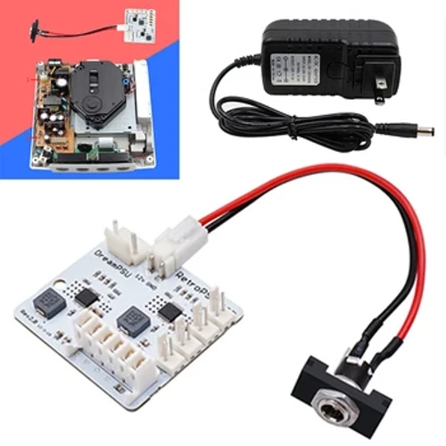 Fir SEGA DreamCast Spillkonsol Rev2.0 Dream PSU 12V Power Supply Board + Power Plug Adapter Fir Dream PSU Ersatzdeeler
