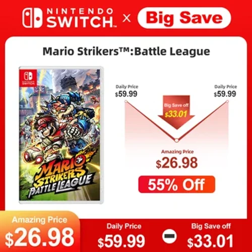 Mario Strikers Battle League Nintendo Switch Game Fiziki kartoçka OLED Lite-ni çalyşmak üçin 100% resmi asyl nusgasy