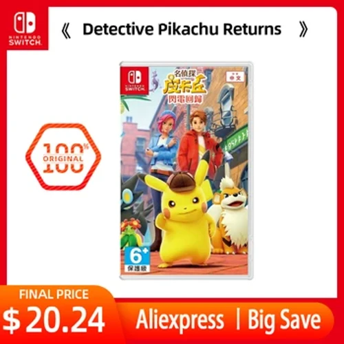 Detective Pikachu Returns - Nintendo Switch Game Cartridge Physical Card Adventure pentru Switch OLED Lite