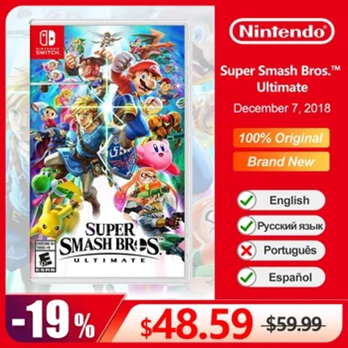I-Super Smash Bros. Izipesheli Zokugcina Zegeyimu Ye-Nintendo Switch 100% Ikhadi Elisemthethweni Loqobo Loqobo Lomdlalo Wegeyimu le-Nintendo Switch OLED Lite