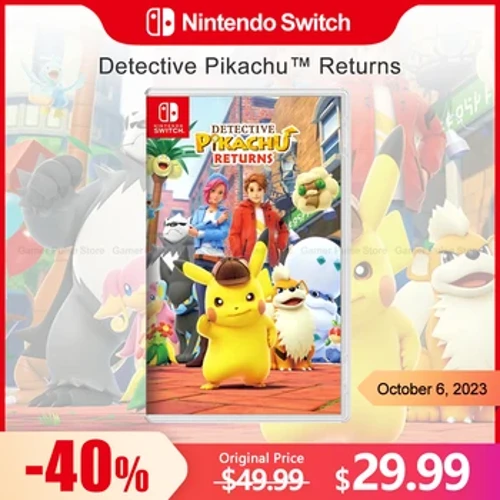 Detektiv Pikachu returnerar Nintendo Switch Game -erbjudanden 100% Original Fysiskt spelkort Singel Spelaräventyrgenre för Switch