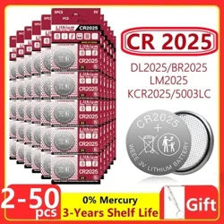 2-60 Chiếc 3V CR2025 Lithium Pin Nút DL2025 BR2025 5003LC LM2025 CR 2025 Đồng Xu Cell Pin Đồng Hồ dành Cho Đồ Chơi Đồng Hồ Tính Toán