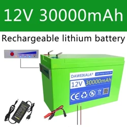 Ceallraí 12V 30Ah Ard-Reatha Tógtha Isteach 30A BMS 18650 Pacáiste Battery Litiam Le haghaidh Battery Feithicle Leictreach 12.6V Charger
