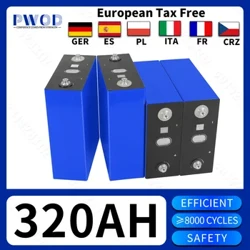 Batri Lifepo4 320AH 280AH 200AH 105AH Gradd A DIY 12V 24V Ffosffad haearn lithiwm Cell Batterie cart golff y gellir ei hailwefru Ar gyfer RV