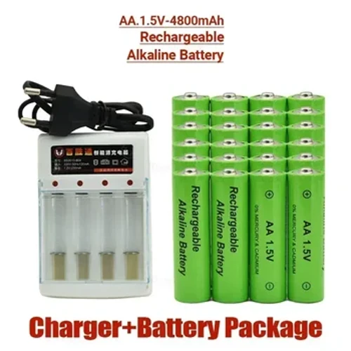 100% täze zarýad berilýän batareýa AA 1.5V 4800mah Sagat oýunjaklary üçin zarýad berilýär Çyra uzakdan dolandyryş kamera batareýasy + güýçlendiriji