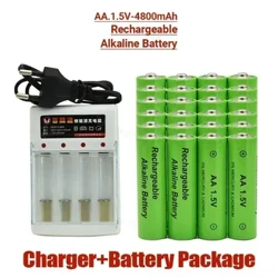 100% Thương Hiệu Mới Pin Sạc AA 1.5V 4800Mah Có Thể Sạc Cho Đồng Hồ Đồ Chơi Đèn Pin Điều Khiển Từ Xa Pin Camera + Bộ Sạc