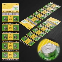 10PCS Cell Coin Alkaline Battery AG3 1.55V Button Battery SR41 192 L736 384 SR41SW CX41 LR41 392 Lamp Chain Finger Light Watch