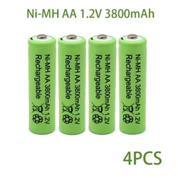 AA 1,2 V 3800 mAh NiMH akumulatorska baterija za daljinski upravljalnik za igrače, budilko itd. + polnilec