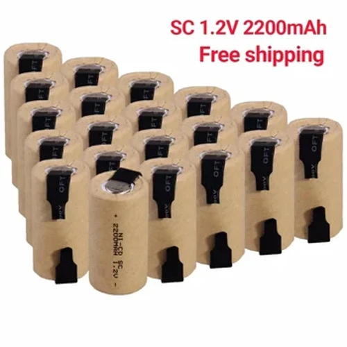 2-20 stks Schroevendraaier Elektrische Boor SC Batterijen 1.2 V 2200 mah SubC Ni-Cd Oplaadbare Battey met Tab Power Tool NiCd SUBC Cellen