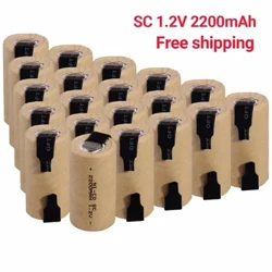 2-20pc tornavida Elektrik buraw SC batareýalary 1.2V 2200mah SubC Ni-Cd Tab Power Tool NiCd SUBC öýjükleri bilen zarýad berilýän battey