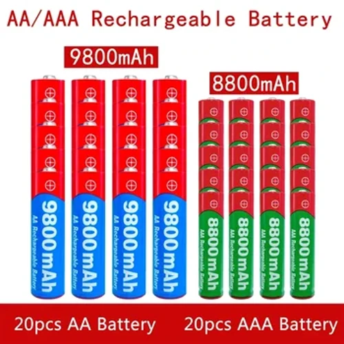 AA + AAA akumulator AA 1.5V 9800mAh/1.5V AAA 8800mAh bateria alkaliczna latarka zabawki zegarek odtwarzacz MP3 wymień baterię Ni-Mh