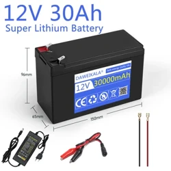 Pin 12V 30Ah 18650 Pin Lithium 30A Máy Phun Tích Hợp Dòng Điện Cao BMS Pin Xe Điện 12.6V 3A Sạc