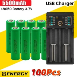 18650 Batterij Gratis Verzending Li-ion 3.7 V 5500 mAh + Oplaadbare Oplader Batterij Geschikt Schroevendraaier Batterij ontlading 20A Max