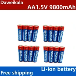 2023 New2 ~ 20 Cái/lốc Thương Hiệu Pin Sạc AA 9800Mah 1.5V Alkaline Mới Sạc Batery Cho Đèn Led Đồ Chơi mp3 Đồ Chơi Quạt