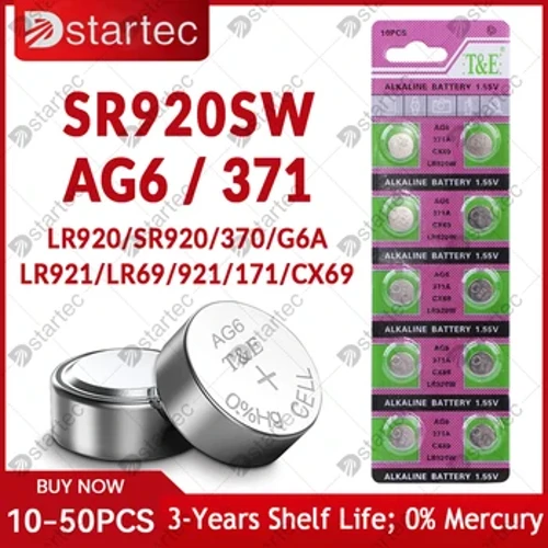 10PCS-50PCS 1.55V AG6 371 SR920SW LR920 SR927 171 370 L921 LR69 SR920 Mga Baterya ng Button Para sa Mga Laruan ng Relo sa Remote Cell Coin Battery