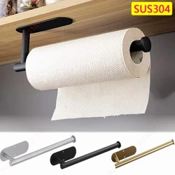Självhäftande pappershanddukhållare för kök servett rack toalettpappershållare vävnad dispenser skåp lagring badrum tillbehör
