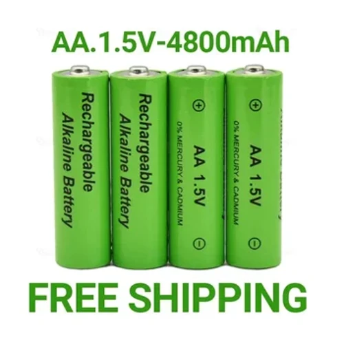 Gratis forsendelse 1,5V AA-batteri 4800mAh genopladeligt batteri NI-MH 1,5 V AA-batteri til ure Mus Computere Legetøj osv.